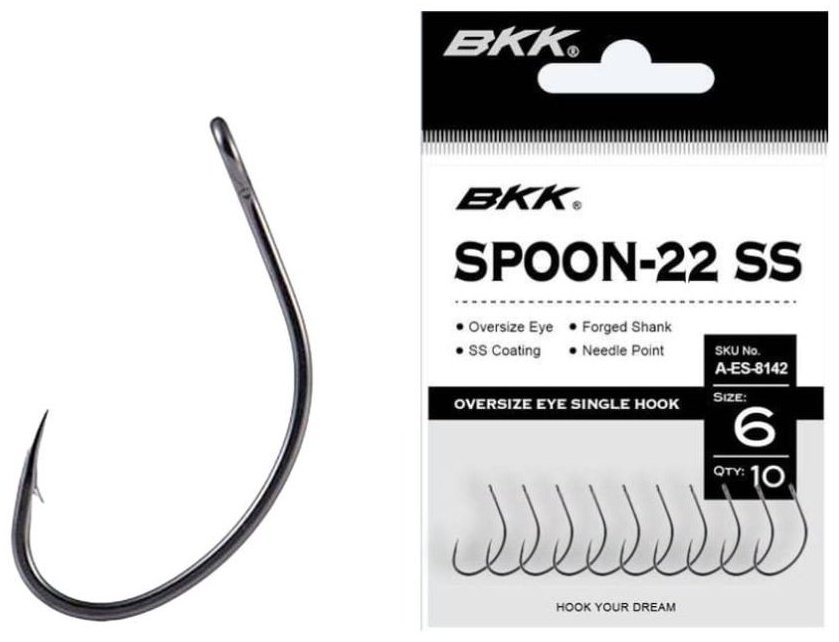 Крючок для рыбалки BKK Spoon-22 SS №6 одинарный черный 10 шт купить,NaN