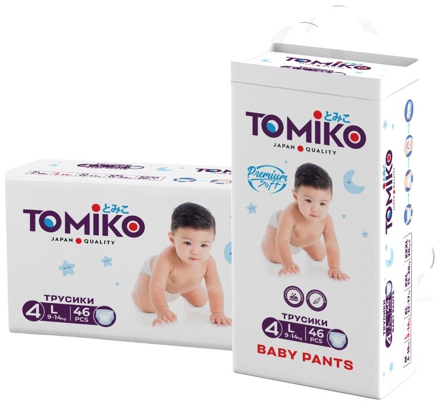 Подгузники-трусики Tomiko L, 46 шт купить,0