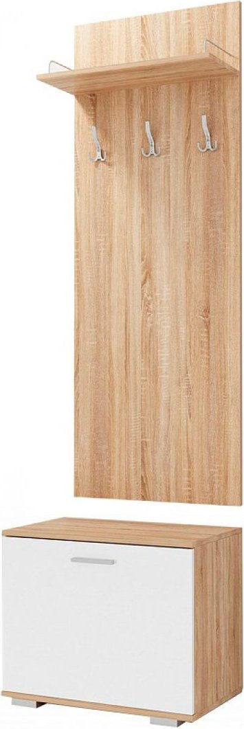 Вешалка настенная Памир Италия , ЛДСП, 60x210 см, белый, бежевый купить,NaN