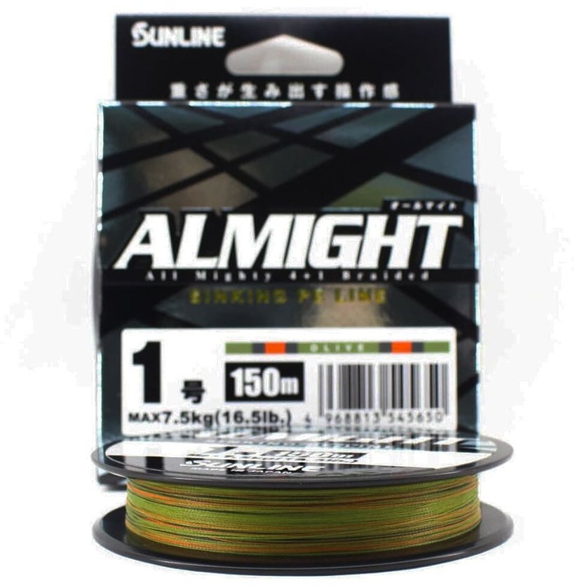 Леска Sunline плетеная Almight Sinking X5 0.165 мм зеленый купить,NaN