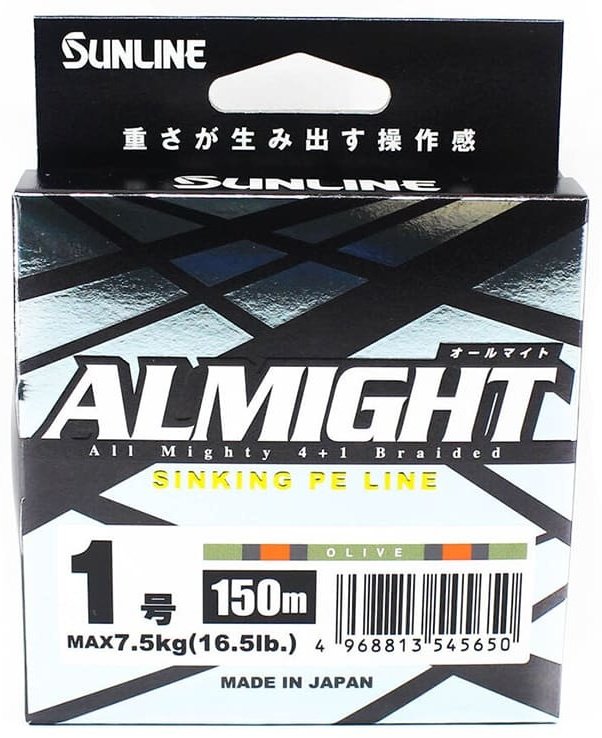 Леска Sunline плетеная Almight Sinking X5 0.165 мм зеленый купить,NaN