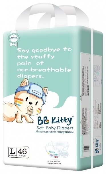 Подгузники BB Kitty L, 46 шт