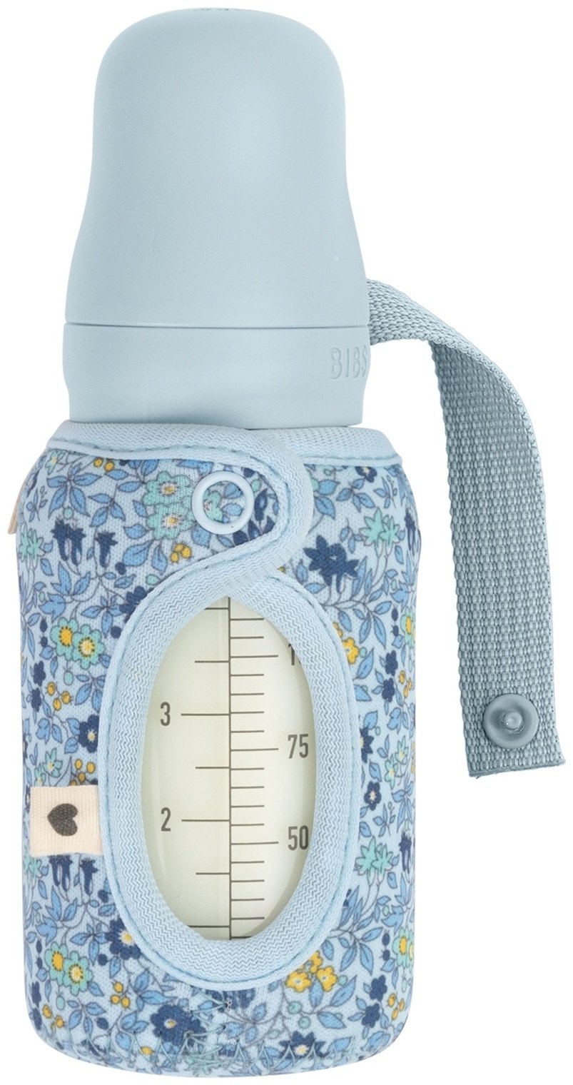 Чехол для бутылочки BIBS 110 мл - Liberty Chamomile Lawn - Baby Blue