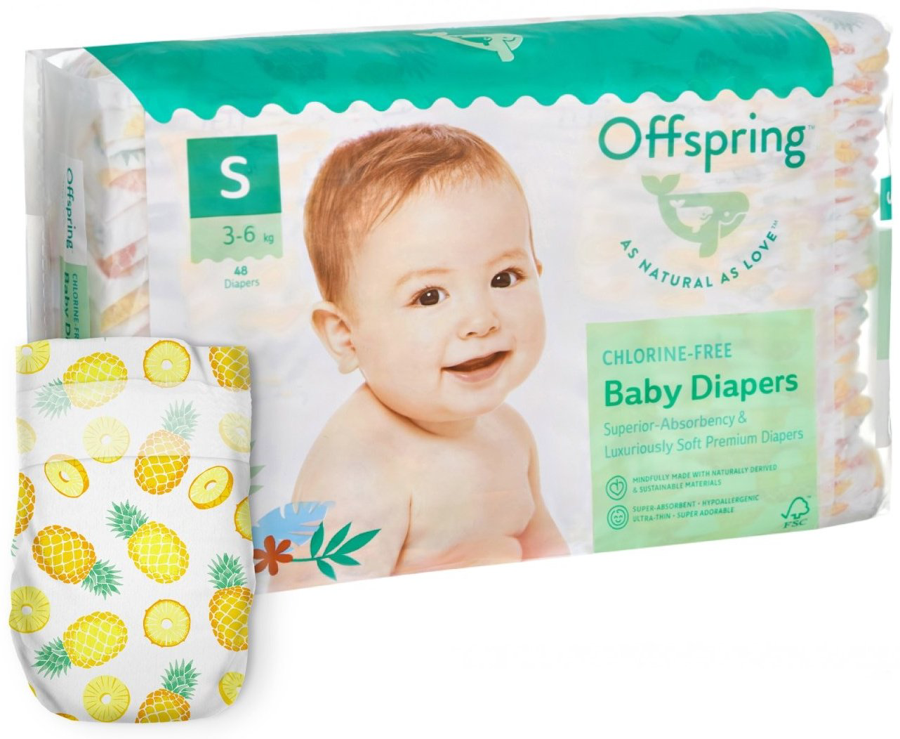 Подгузники Offspring S, 48 шт купить,NaN