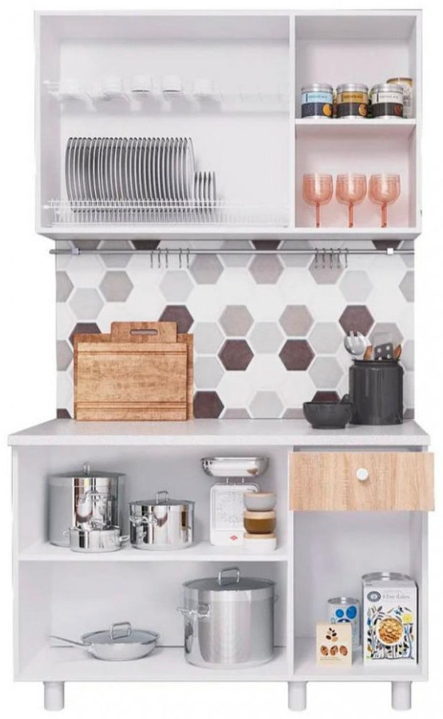 Кухонный гарнитур Горизонт Point, 120x210х42.6 см, ЛДСП, бежевый купить,NaN