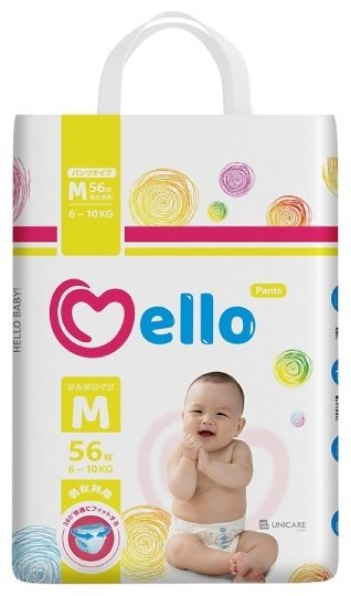 Подгузники-трусики Mello M, 56 шт