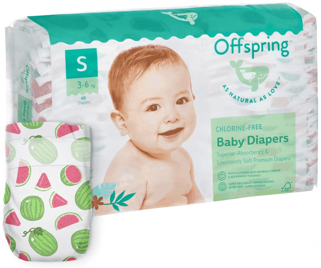 Подгузники Offspring S, 48 шт купить,NaN