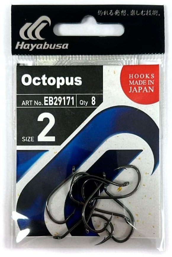 Крючок для рыбалки Hayabusa Ocpopus H.BEK562 BN №2 8шт одинарный черный 8 шт купить,NaN