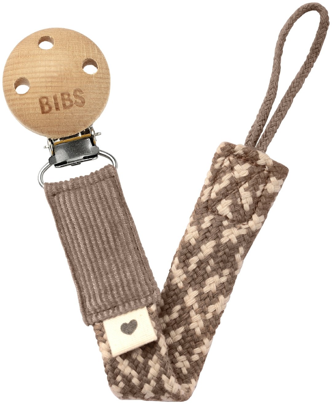 Держатель для пустышки BIBS Paci Braid, Dark Oak/Vanilla