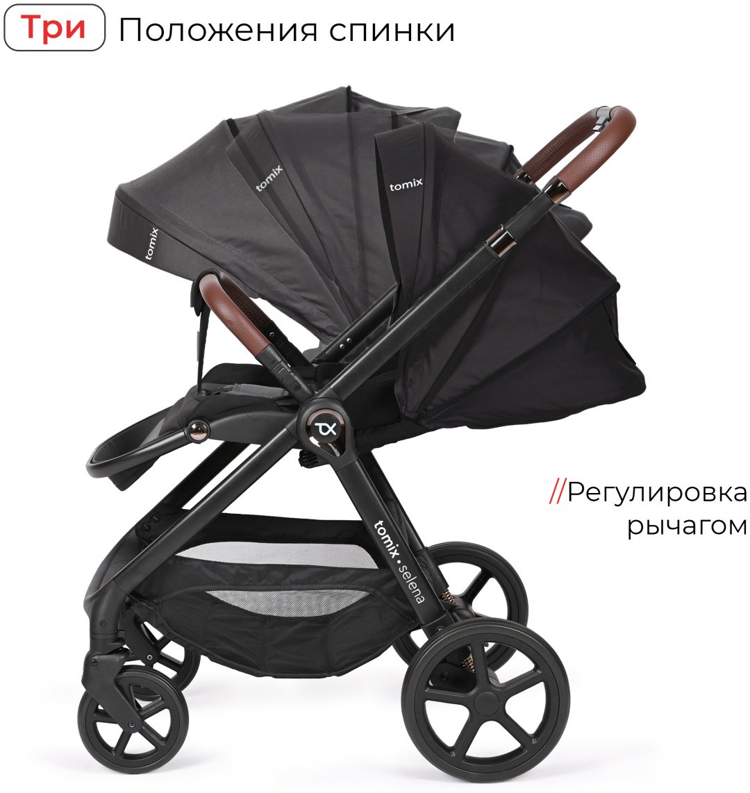 Коляска универсальная 3 в 1 TOMIX SELENA 3IN1, черный купить,0