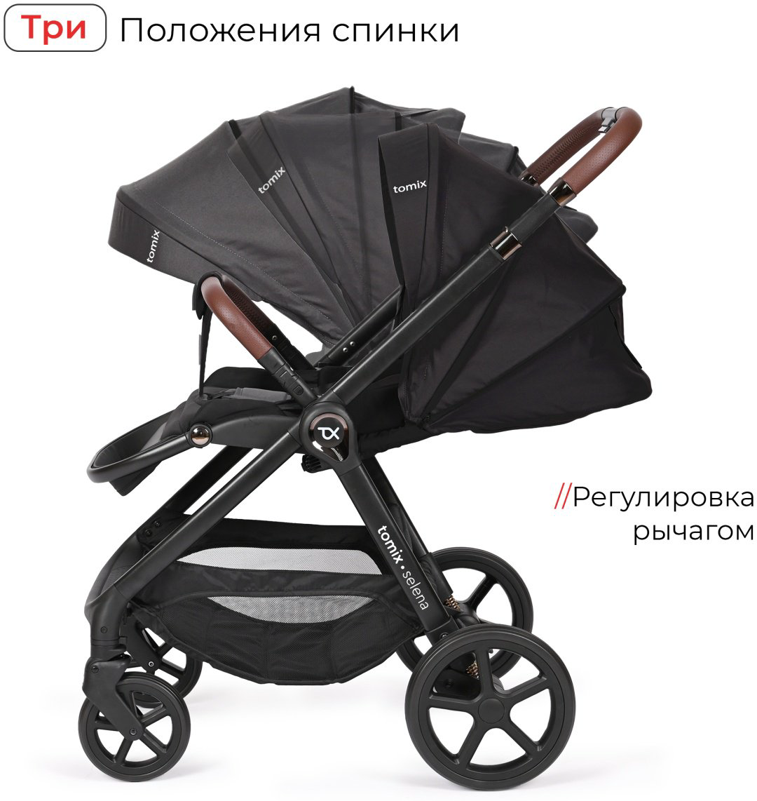 Коляска универсальная 3 в 1 TOMIX SELENA 3IN1, черный купить,NaN