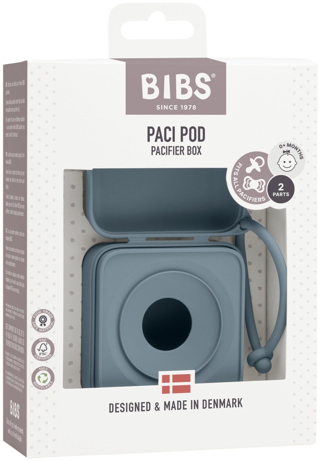 Футляр для пустышек BIBS Pacifier Box Petrol, 1 шт, бирюзовый купить,0