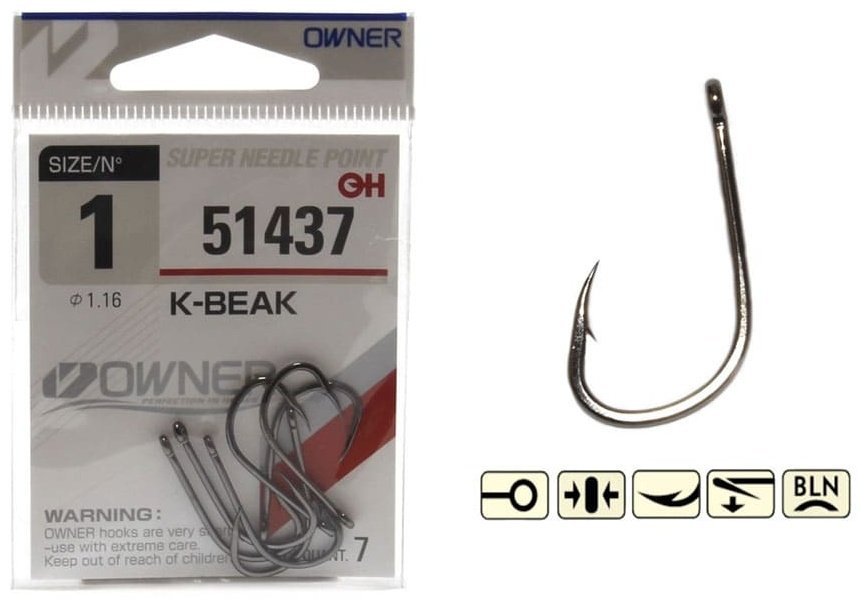 Крючок для рыбалки Owner 51437 K-Beak №6 офсетный серебристый 10 шт купить,NaN