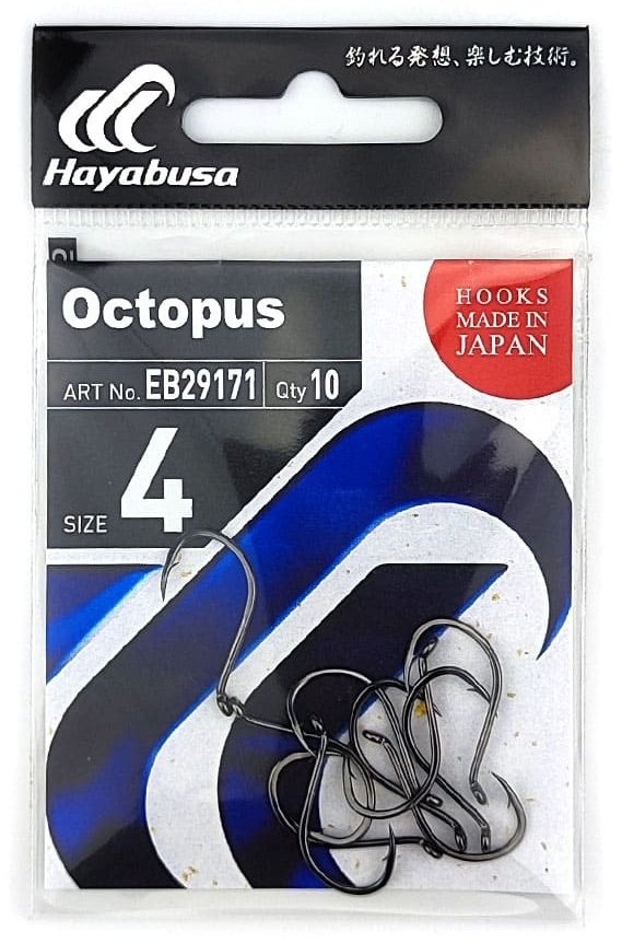 Крючок для рыбалки Hayabusa Ocpopus H.BEK562 BN №4 одинарный черный 10 шт купить,NaN