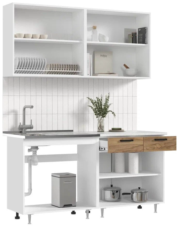 Кухонный гарнитур Миф Рио 160x210х60см светло серый купить,NaN