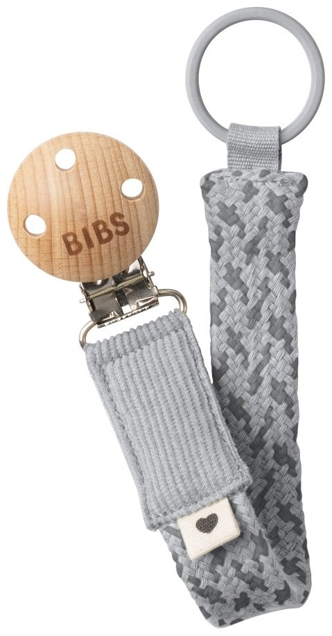 Держатель пустышки BIBS Paci Braid, Cloud/Iron, 1 шт, серый