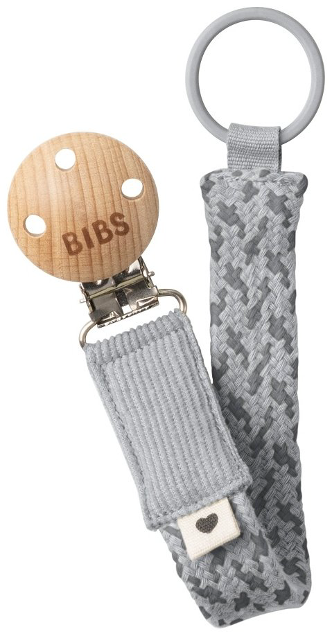 Держатель пустышки BIBS Paci Braid, Cloud/Iron, 1 шт, серый
