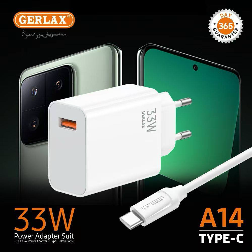 Зарядное устройство GERLAX A14T USB Type-C, USB белый купить,NaN