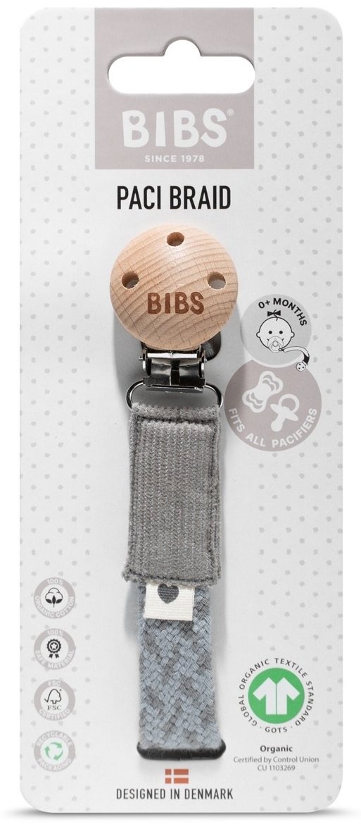 Держатель пустышки BIBS Paci Braid, Cloud/Iron, 1 шт, серый - ForteMarket Держатель пустышки BIBS Paci Braid, Cloud/Iron, 1 шт, серый купить,0