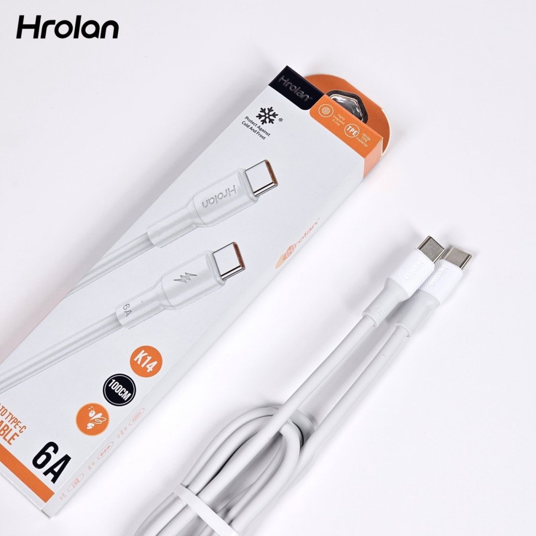 Кабель Hrolan USB TypeC (M), 1 м, белый