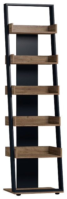 Стеллаж напольный Глазов, 56x40x210 см, коричневый, черный