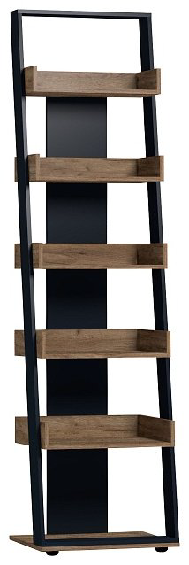 Стеллаж напольный Глазов, 56x40x210 см, коричневый, черный купить,NaN