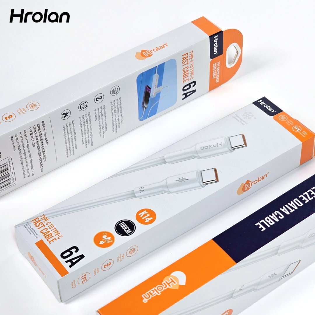 Кабель Hrolan USB TypeC (M), 1 м, белый