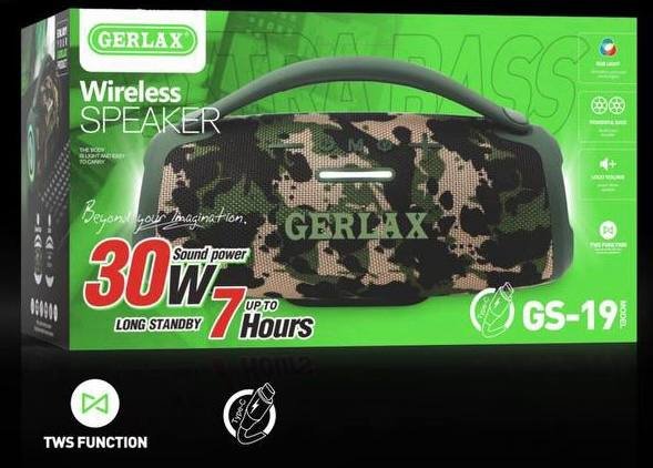 Портативная колонка GERLAX GS19 зеленый хаки