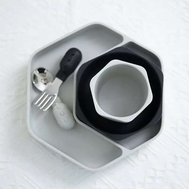 Комплект посуды HEORSHE HOS20-02-006 , силикон, серый купить,0
