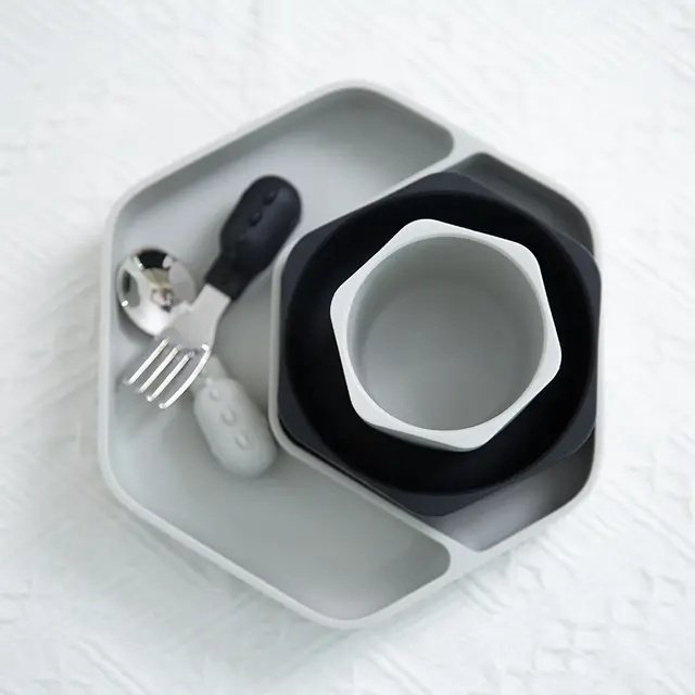 Комплект посуды HEORSHE HOS20-02-006 , силикон, серый купить,NaN
