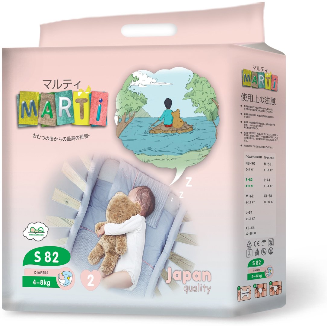 Подгузники MARTI S, 82 шт
