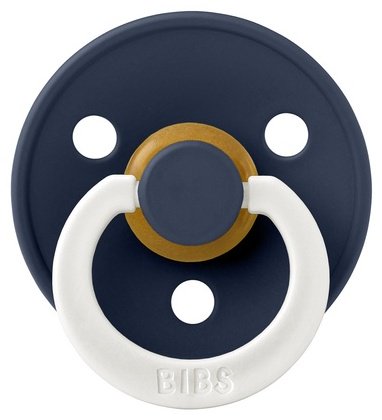 Пустышка BIBS латексная ночная Colour Glow - Deep Space 0&#43; мес., 1 шт, синий