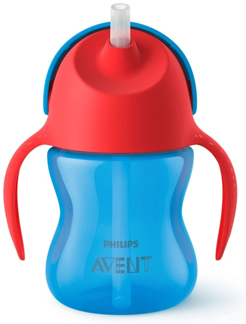 Поильник с трубочкой Philips Avent, 200 мл, синий купить,NaN