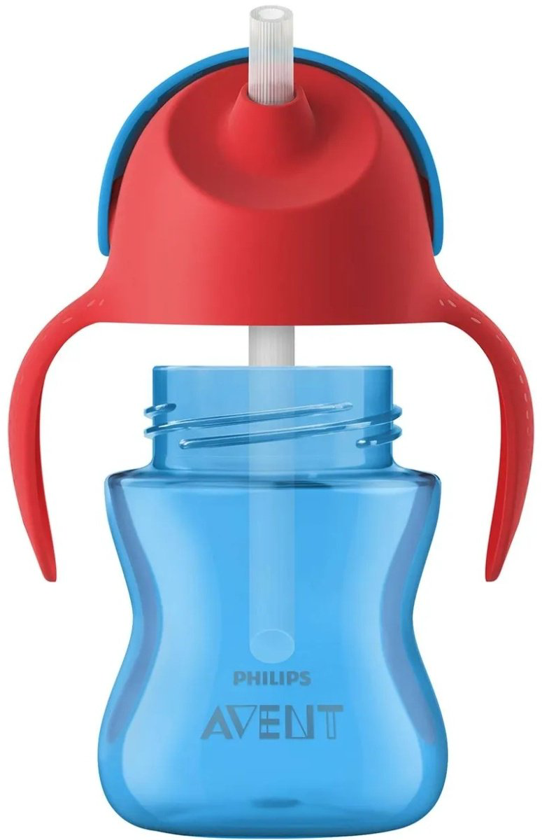 Поильник с трубочкой Philips Avent, 200 мл, синий купить,NaN