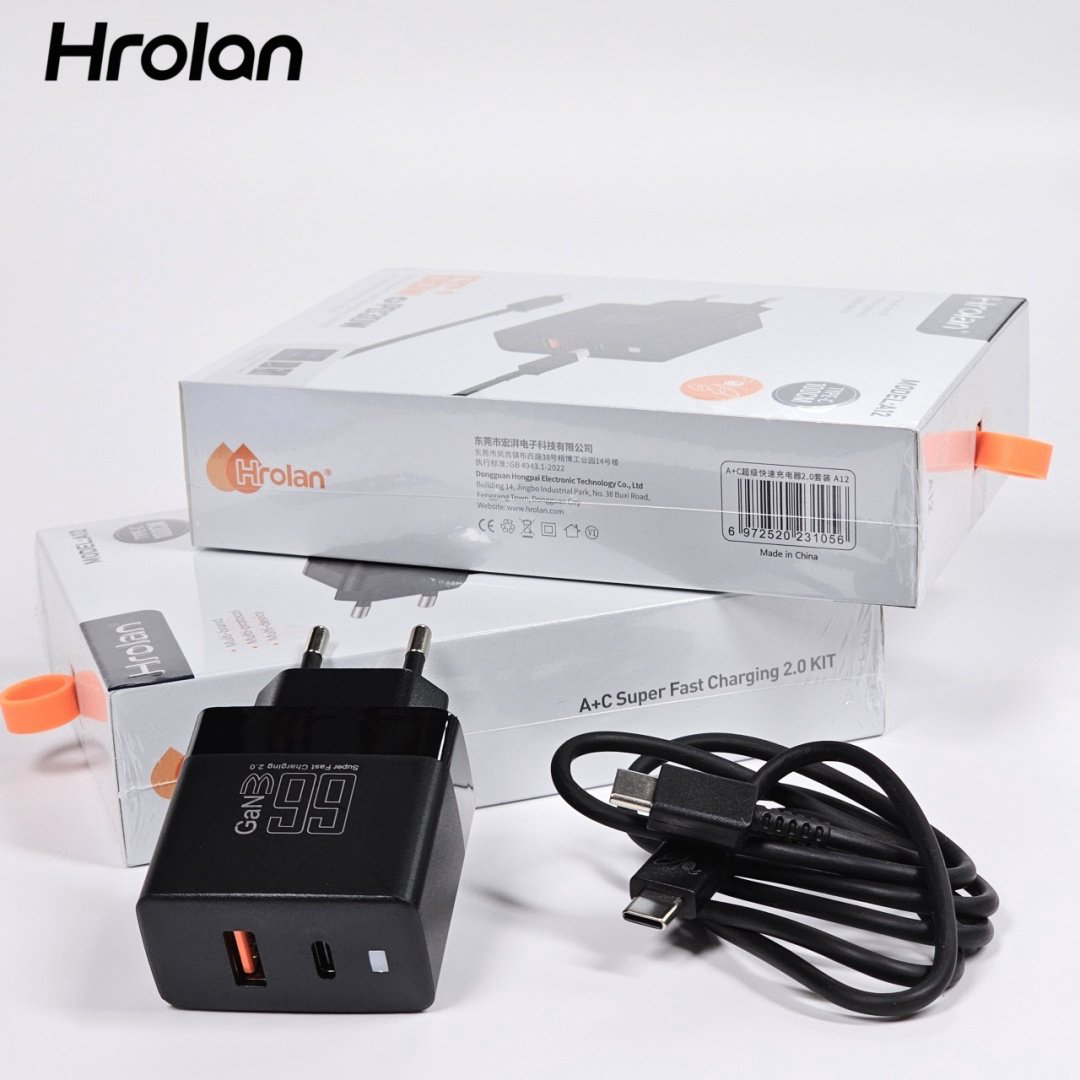 Зарядное устройство Hrolan A12 30W USB Type-C, USB черный купить,NaN