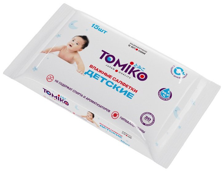 Детские влажные салфетки Tomiko Tomiko Влажные салфетки 15 15 шт купить,NaN