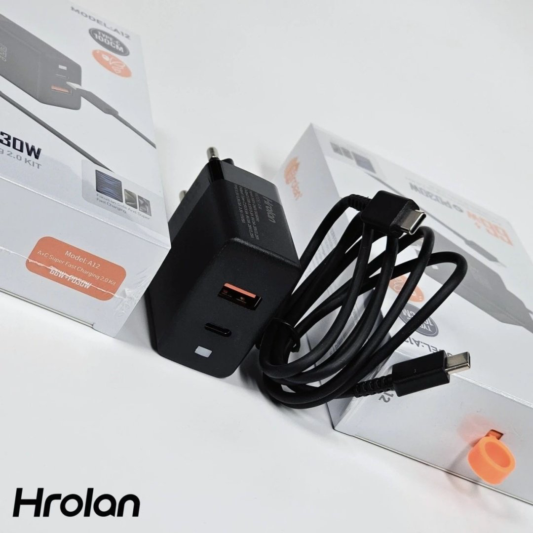 Зарядное устройство Hrolan A12 30W USB Type-C, USB черный купить,NaN