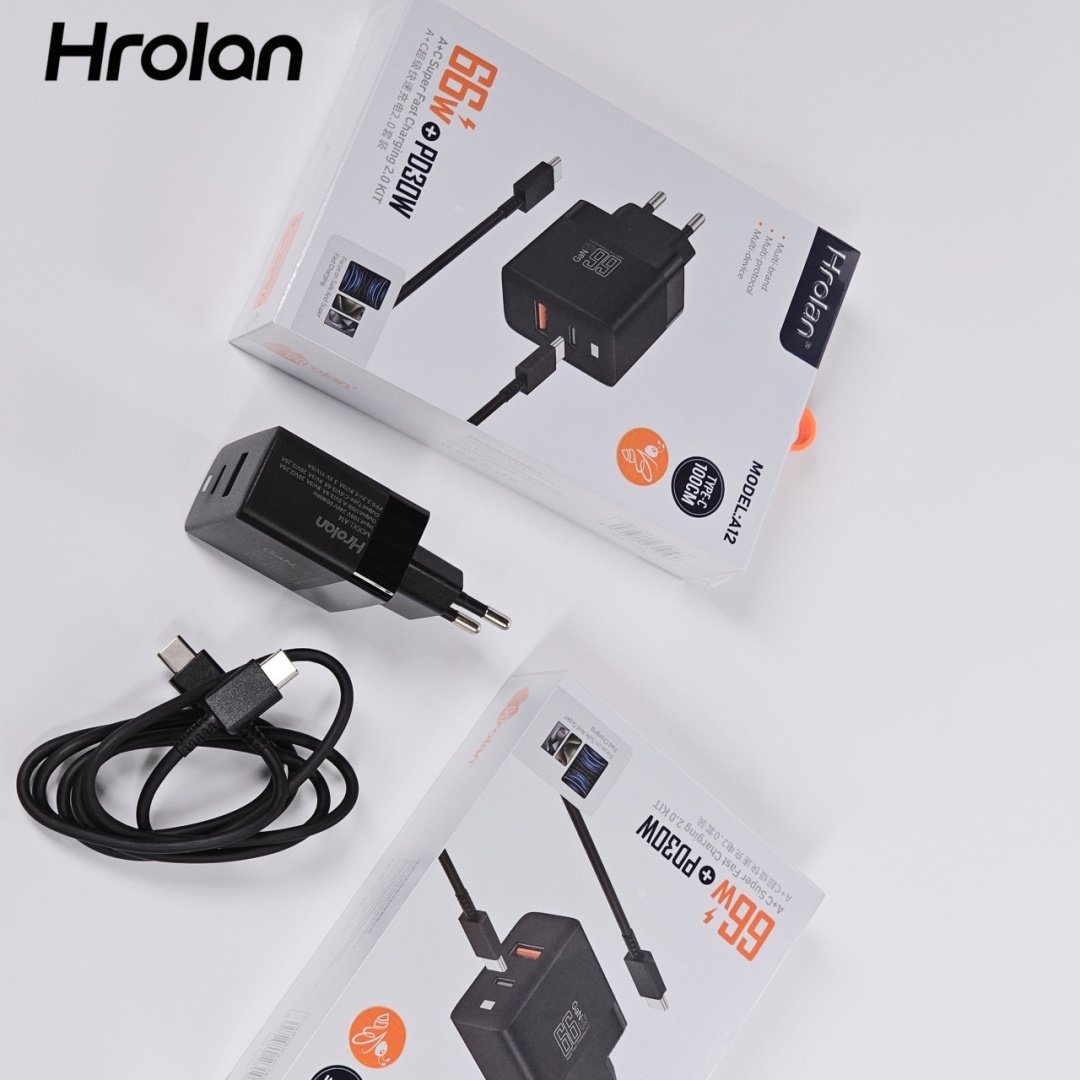 Зарядное устройство Hrolan A12 30W USB Type-C, USB черный купить,NaN