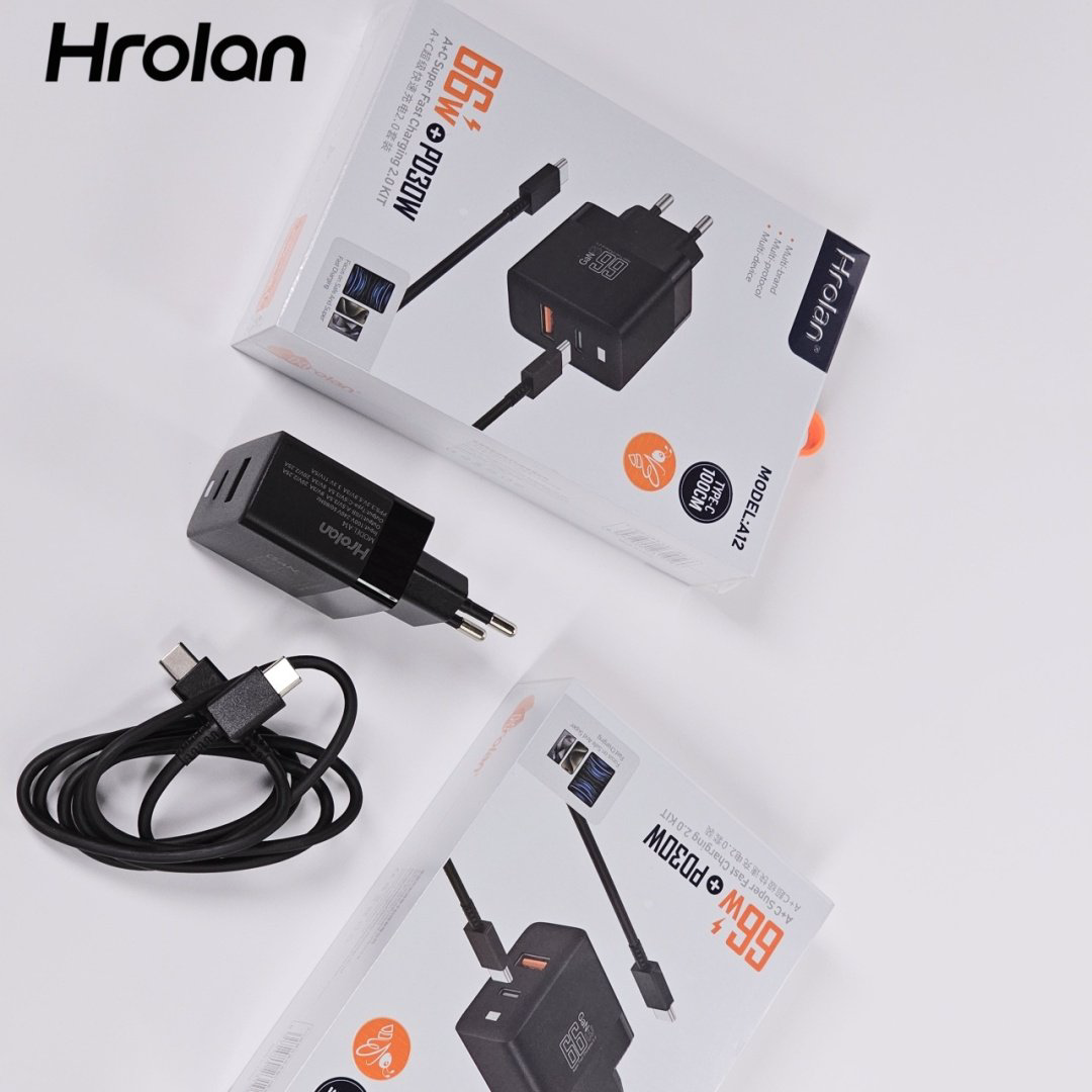 Зарядное устройство Hrolan A12 30W USB Type-C, USB черный купить,NaN