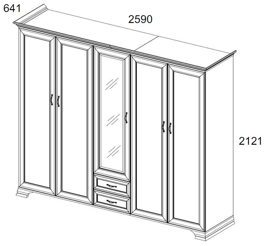 Шкаф ANREX 504 Тиффани 5DG2S Z 259x212.1х64.1см мультиколор купить,NaN