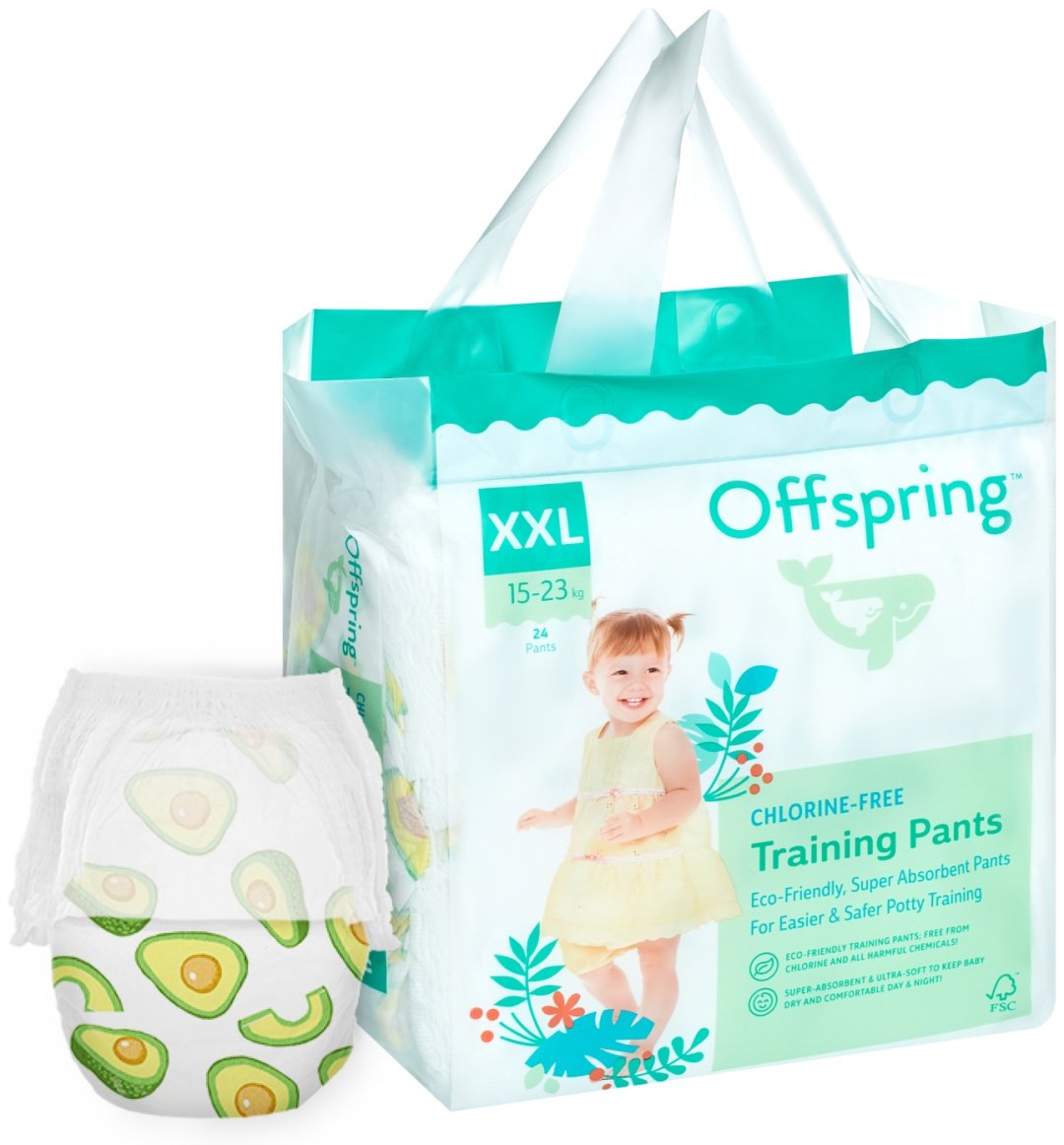 Подгузники-трусики Offspring XXL, 24 шт купить,0