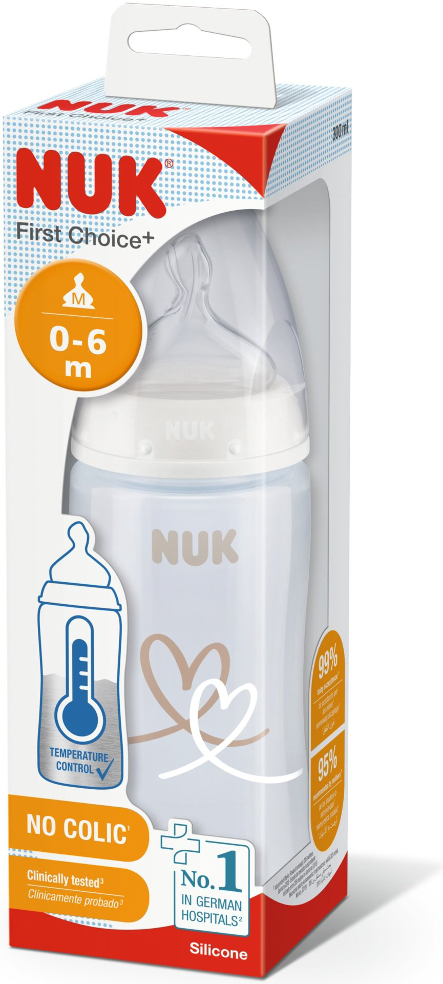 Бутылочка NUK 10741926_3 300 мл белый купить,NaN