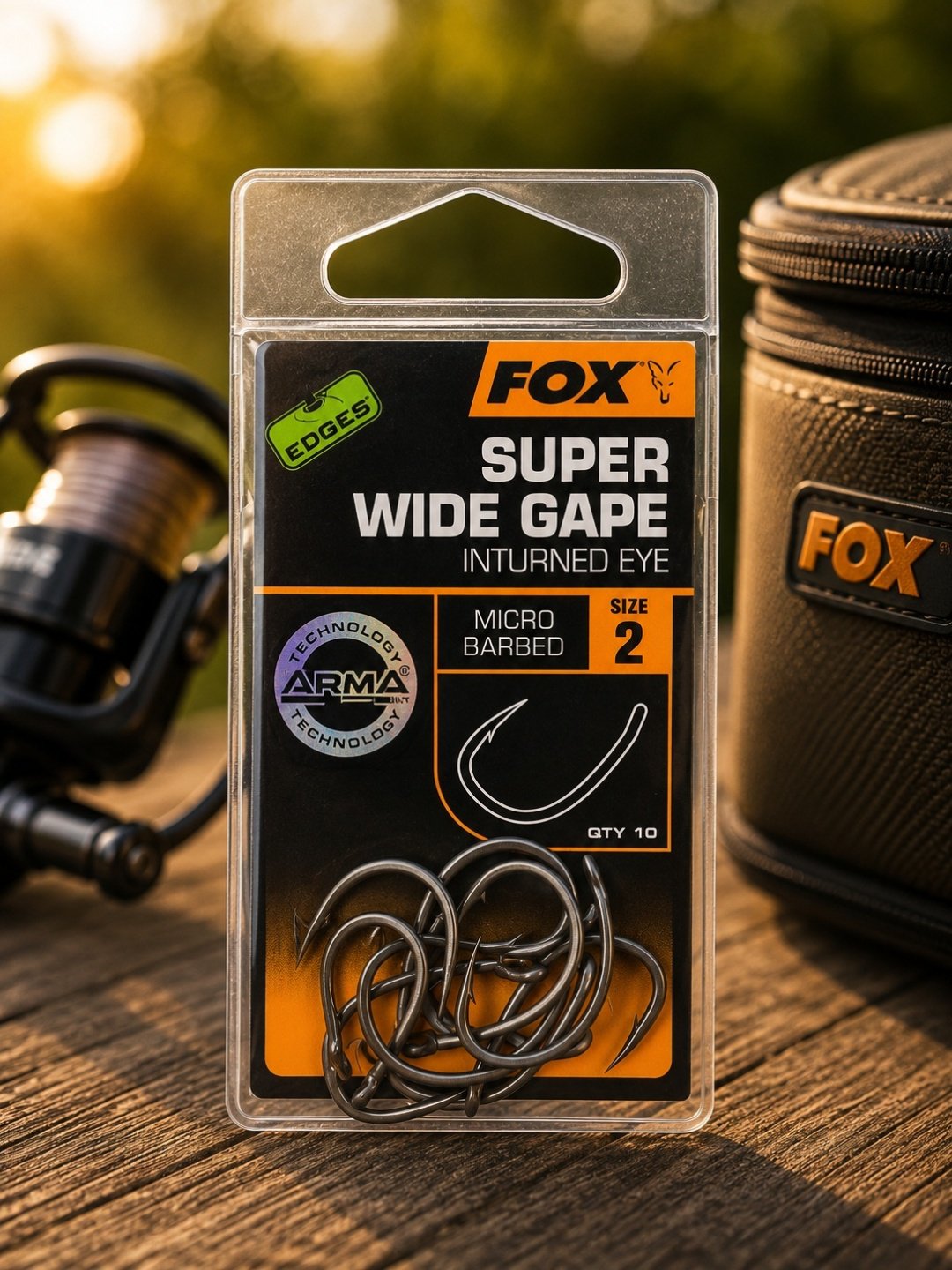 Крючок для рыбалки FOX EDGES Armapoint Super Wide Gape (inturned eye) №2 CHK241 одинарный серебристый 10 шт купить,NaN