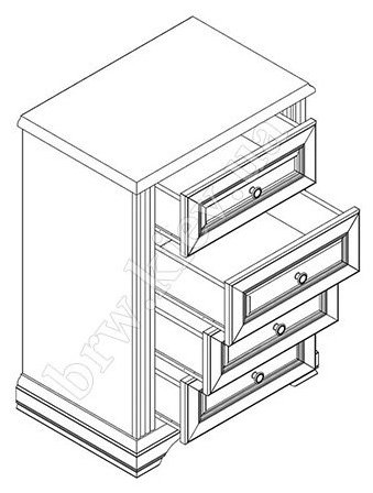 Комод Гербор Вайт, 67x44.50x93 см, белый купить,0