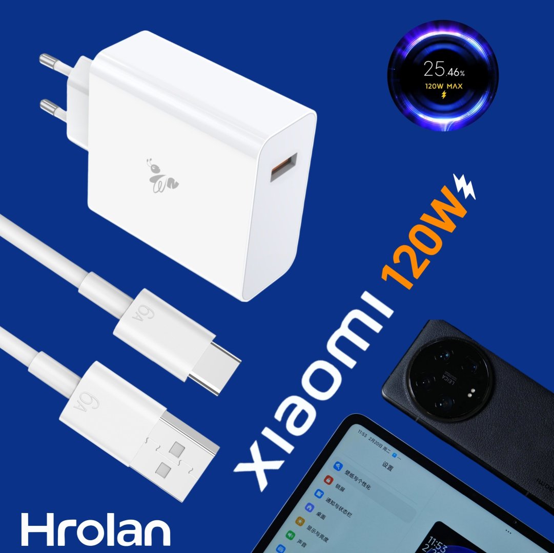 Зарядное устройство Hrolan A05 120W USB Type-C белый
