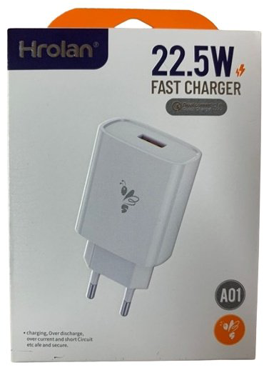Зарядное устройство Hrolan A01 22.5W USB белый купить,NaN