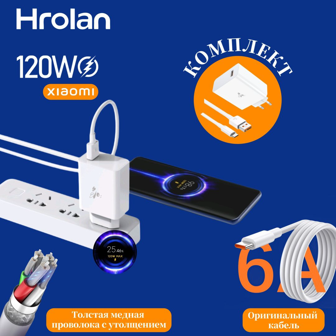 Зарядное устройство Hrolan A05 120W USB Type-C белый купить,16500