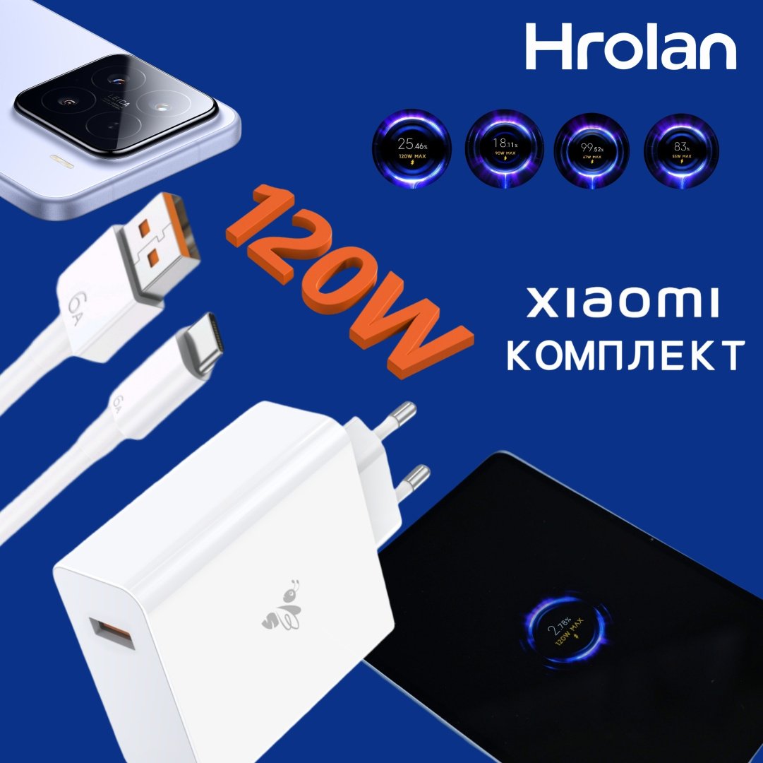 Зарядное устройство Hrolan A05 120W USB Type-C белый