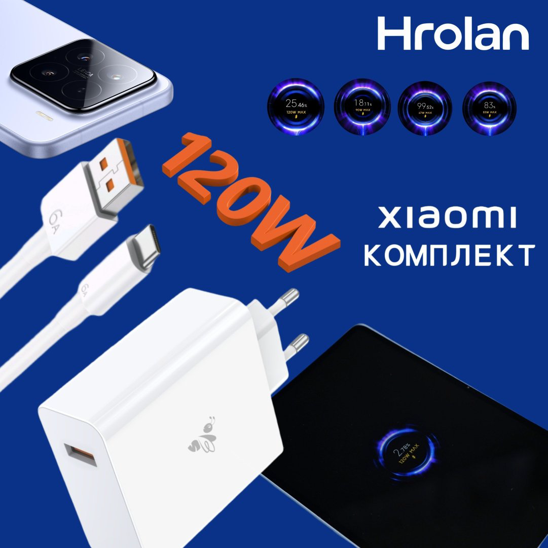 Зарядное устройство Hrolan A05 120W USB Type-C белый купить,16500