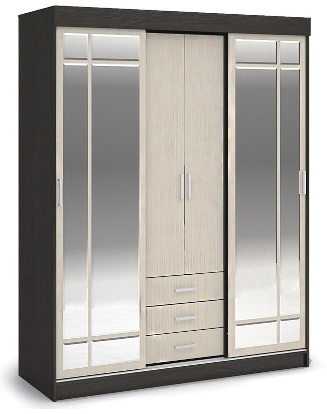 Шкаф-купе Стендмебель Лидер-1К 1700, 170x210х57 см, коричневый купить,NaN
